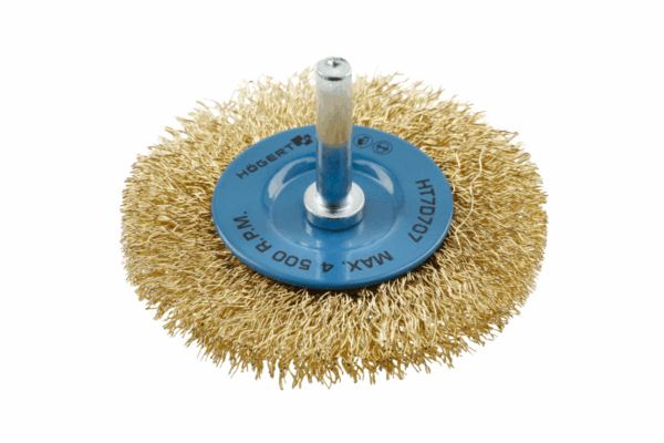 Diskinis šepetys 75 mm su kotu, žalvarinė viela