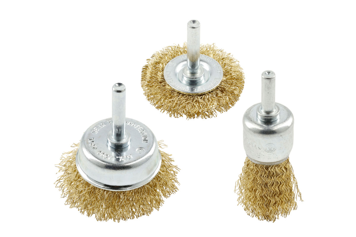 Apvalūs šepečiai, 3 vnt., 20 vnt., 50,50 mm, plieniniai