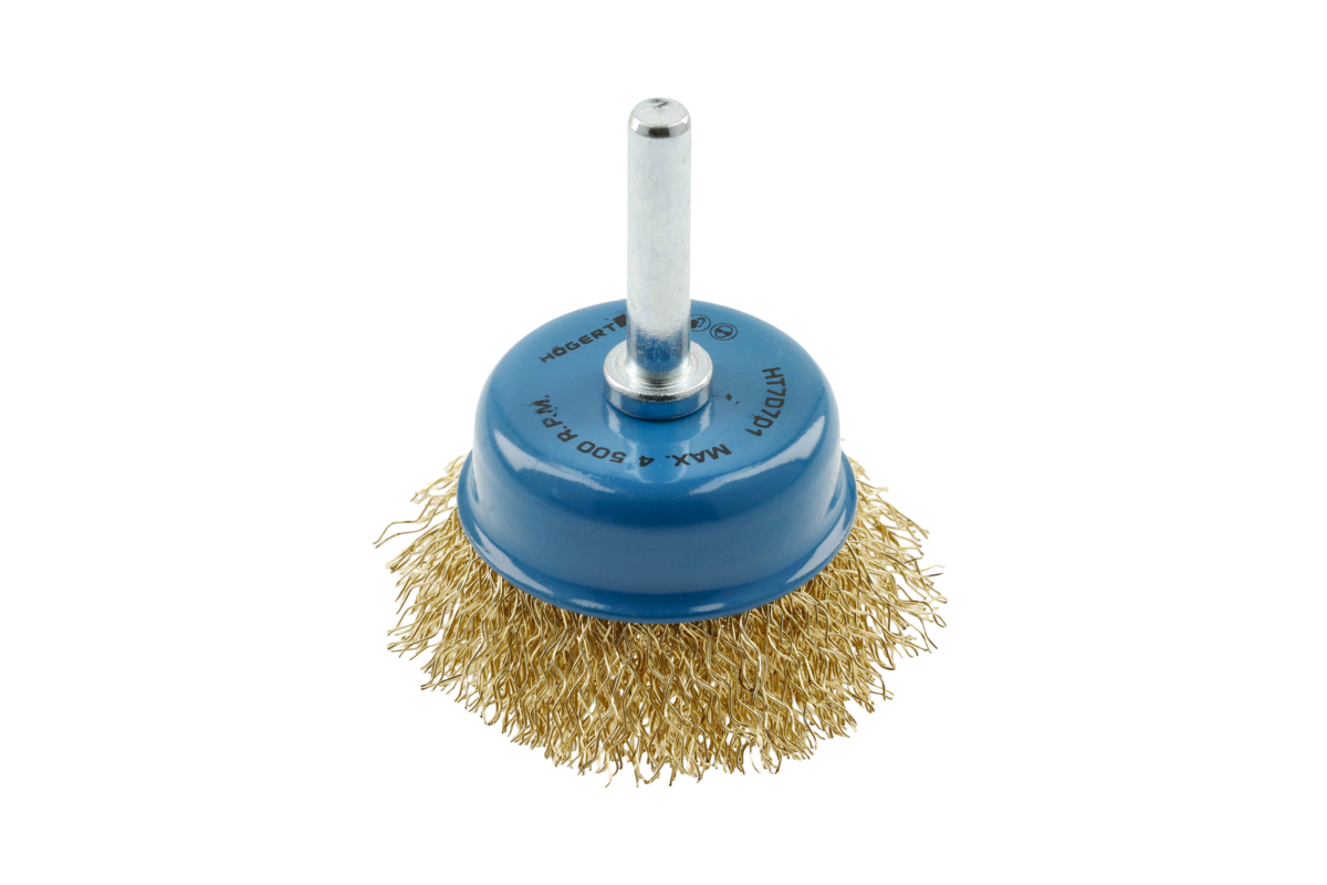 Šepetėlis 50 mm su kotu, žalvarinė viela, 0,3 mm